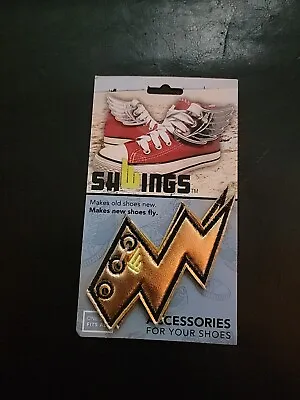 GOLD LIGHTNING BOLTS New SHWINGS Shoe Accessory From Loot Crate Wings Sneaker • $4.99