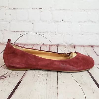 J Crew Cece Ballet Flat Ballerina Round Toe 8 Slip On Suede Leather Shoes • $29.95