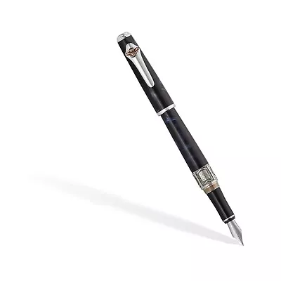 Aviation Pen Marlen Glider Slim Fountain Pen Resin Italian Silver • $177.06