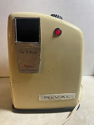 Vintage Retro MCM Rival Ice O Matic Electric Ice Crusher Yellow Model 800B • $19.98