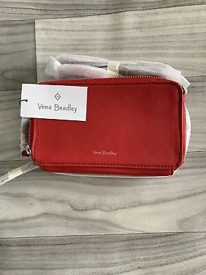 VERA BRADLEY RFID All In One Carryall Crossbody Cardinal Red Leather NEW • $62