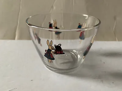 Ikea Christmas Bunny Rabbit Clear Glass Dessert Bowl Made In France • $17.95