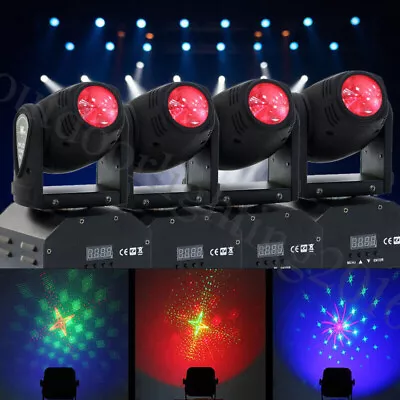 4Pcs Moving Head Stage Light RGBW Beam Spot DMX Halloween Party DJ Disco Light • £211.99