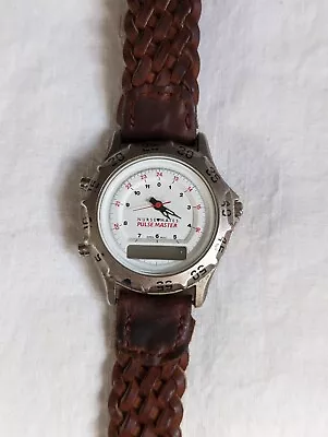 Vintage Nurse Mates Pulse Master Watch Brown Braided Leather Band Stainless... • $29