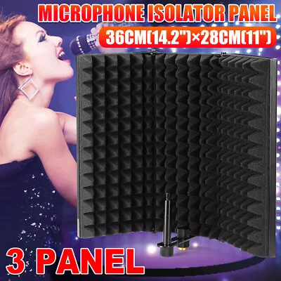 5/3 Fold Panels Microphone Isolation Shield Vocal Recording Absorb ++US #~ • $40.35