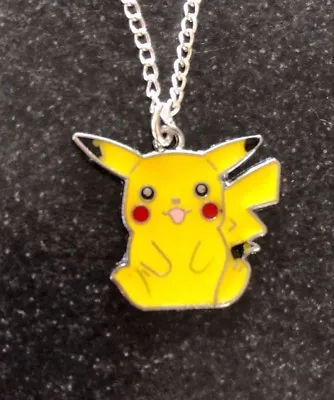 £3.55 • Buy POKEMON PICACHU ENAMEL NECKLACE PENDANT 16  Silver Plated Chain In Gift Bag