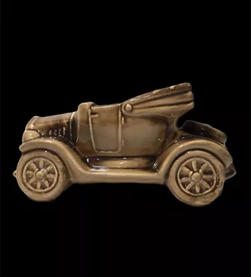 VTG MCM McCoy USA Car Planter 10” Roadster Ceramic Pottery Brown Model T Decor • $25.99