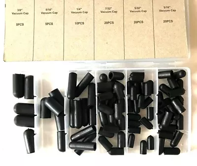 80pc CARBURETOR AND VACUUM LINE HOSE RUBBER BOOT CAP ASSORTMENT SET 3/16 - 3/8   • $15.99