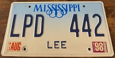 1998 Mississippi License Plate LPD 442 Oldsmobile Olds Blue Fade Lee County • $29.99