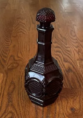 Vtg - Avon 1876 Cape Cod Ruby Red Collection Wine Decanter • $30