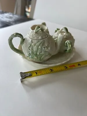 Vintage 6 Piece Porcelain Miniature Tea Set Tulip Floral Theme No Box • $16
