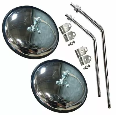 Pair Of VW Chromed Side Mirror View Type 2 Bus T2 Microbus Deluxe Transporter • $80.50