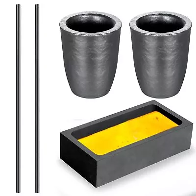 5 Pieces Crucible Metal Melting Kit Including 2 Clay Graphite Crucible For G... • $35.79