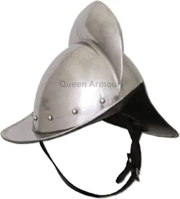 18 GAUGE Spanish Morion Helmet Roman Medieval Steel Armor Spanish Helmet Item • $86