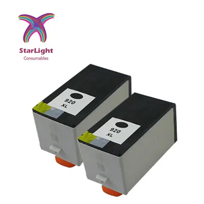 2 Black Ink Cartridge 920XL Fits For HP Officejet 6000 6500 6500A 7000 7500A • £6.29