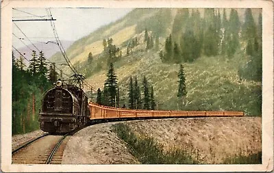 Postcard~C.M. & St. P. Railway Electrification~Train Olympain In The Cascades~GE • $8.65