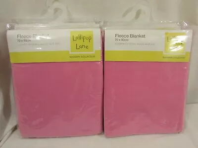 £9.99 • Buy 4 X Pink Fleece Baby Blankets 70 Cm X 90 Cm - Pram, Moses, Crib - New