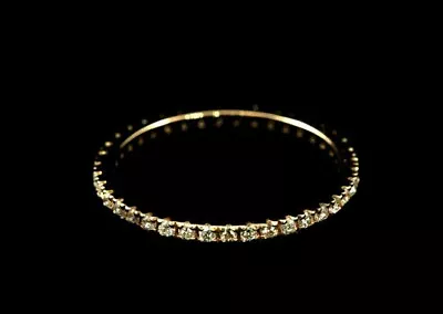 2Ct Round Lab Created Moissanite Wedding Eternity Ring 14k Yellow Gold Plated • $90.39