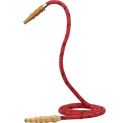 64  Red Mya Hookah Hose With Wooden Tip Durable Washable Shisha Pipe Hose • $9.69