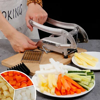 £19.99 • Buy Potato Chipper French Fry Cutter With 2 Different Size Stainless Steel Blades