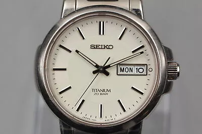 [Near MINT] Vintage Seiko 7N43-7B80 Titanium Quartz White Men's Watch From Japan • $69.99