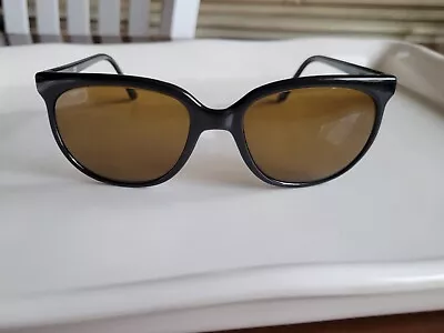 Vintage Vuarnet 002 Black Sunglasses Mineral Brown Lens VGUC • $54.99