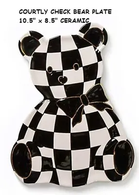 Mackenzie Childs Courtly Check Bear Platter 10.5  NIB • $97