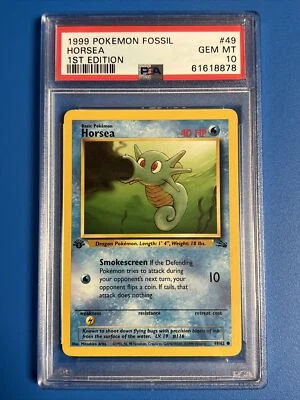$59.99 • Buy 1999 Pokemon 1st Edition Fossil #49 Horsea PSA 10 Card GEM MINT! Free Shipping