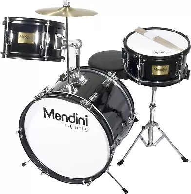 Mendini By Cecilio Drum Set – 3-Piece Kids Drum Set (16 ) Black Metallic • $108.10