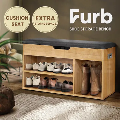 $75.95 • Buy Furb Shoes Cabinet Bench Shoe Storage Organiser Rack Wooden Shelf Cupboard Box