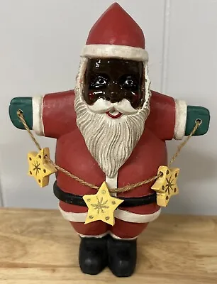 Midwest Importers African American Santa Claus W/star Garland Christmas Figure • $19.95