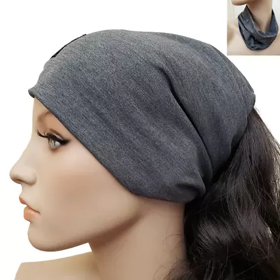 Ecole Stylist Multifunctional Headband Headwrap Neck Warmer One Size Gray • $7.98