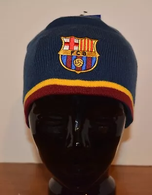 FC BARCELONA Reversible Knit Hat Can Beanie NWT • $24