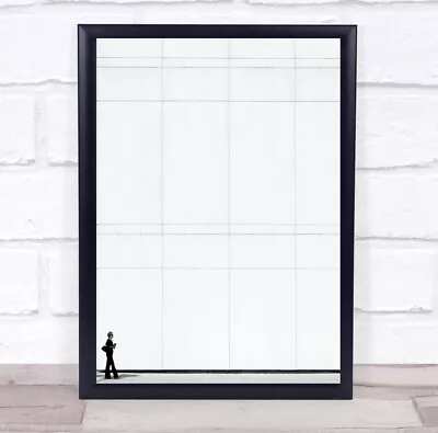 Street Wall Facade Woman Walk Walking Small Black White High Key High-Key Print • $19.88