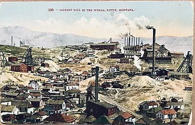 Butte Montana Aerial View Mining Town Vintage Postcard C1910 • $13.32