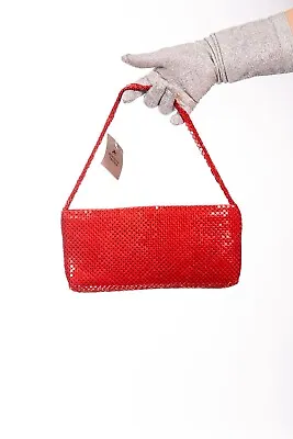 90s 00s Y2k Vintage Red Chainmail Shoulder Bag Under Arm Bag - Deadstock NOS • £28.50