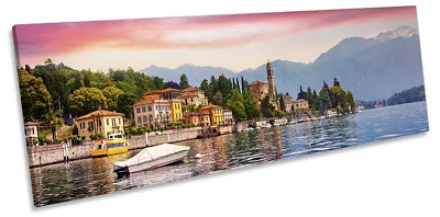 Mezzegra Lake Como Italy PANORAMA CANVAS WALL ART Print Picture Pink • £39.99