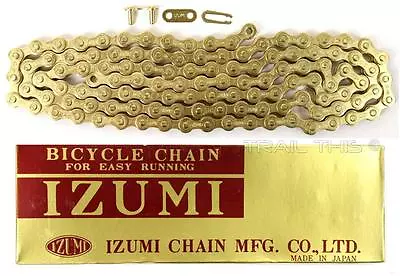 Izumi Gold 1/2  X 1/8  116L BMX Track Fixed Gear Single-Speed Bicycle Chain • $19.90