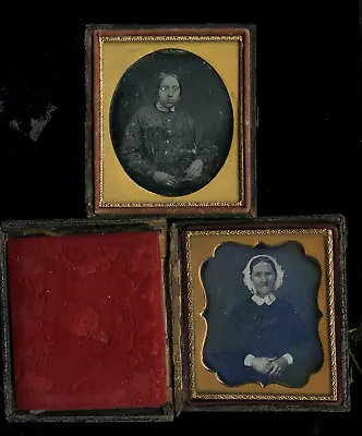 Two 1/6 Daguerreotypes Of Women Florida Estate 1850s • $165