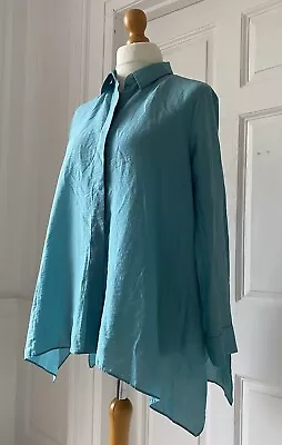 Cos Turquoise Relaxed Blouse/Shirt Size 40/12 Uk • £12.99