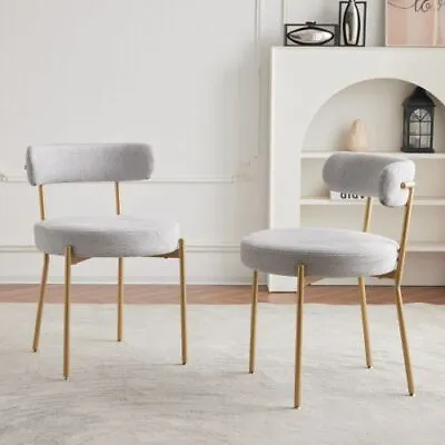 Set Of 2 Dining Chairs Upholstered Accent Chairs Kitchen Leisure Chairs Grey PZ • £79.99