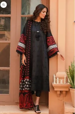 Baroque Embroidered Jacquard Lawn Suit 3pc Pakistani Designer Zaha Mushq... • £119.99