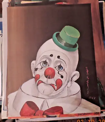 Red Skelton 1972 SAD WHITE FACE CLOWN WITH GREEN HAT • $10