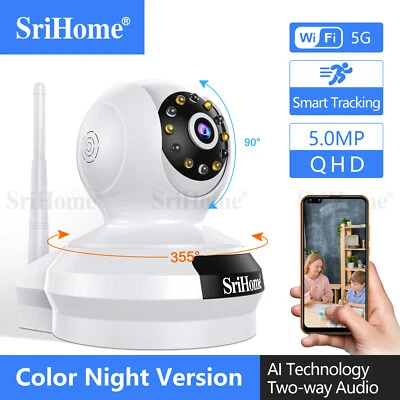 £25.99 • Buy 5MP 5GHz WIFI IP Camera CCTV 1920P PTZ Outdoor Smart Home Security IR Cam H.265