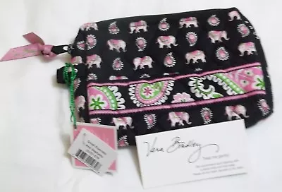 Vera Bradley PINK ELEPHANTS Small COSMETIC MAKEUP Purse CASE For PURSE Tote  NWT • $44.95