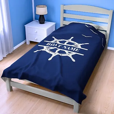 Custom Boat Throw Bedding Velveteen Plush Blanket Nautical Gift For Boat Owners • $26.29