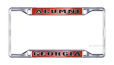 UGA UNIVERSITY OF GEORGIA Mirrored  ALUMNI  Chrome License Plate Tag Frame • $16.99