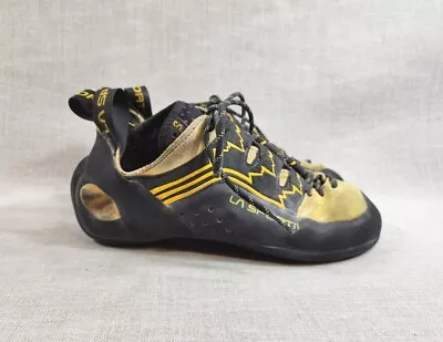 La Sportiva Mens Katana Lace Climbing Shoes Size 9 Yellow Black Made In Italy • $62.99