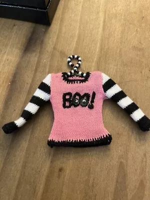 MICHAEL SIMON? Miniature Halloween Sweater Ornament Pink/black/white BOO! NO BOX • $38.99