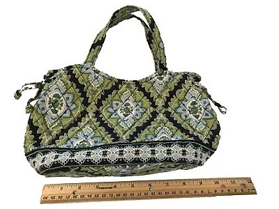 Vera Bradley CAMBRIDGE Purse Green Floral Paisley Small Handbag Retired Dec 2008 • $8.95